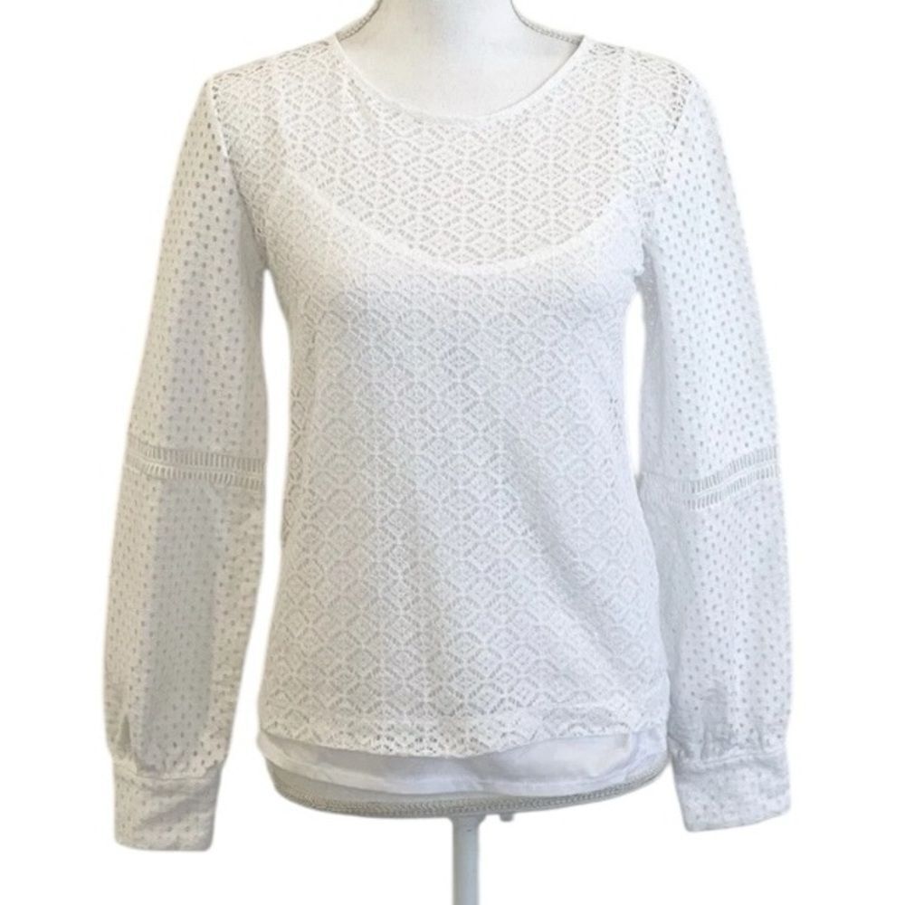 Banana Republic | Poet Sleeve Lace Blouse | Size Medium attached Cami